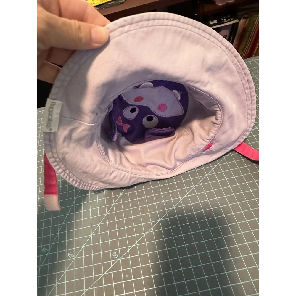Luvali Reversible Kid's Sun Hats - UPF 50+ Large: 4-6+ years, Hippo And Elephant